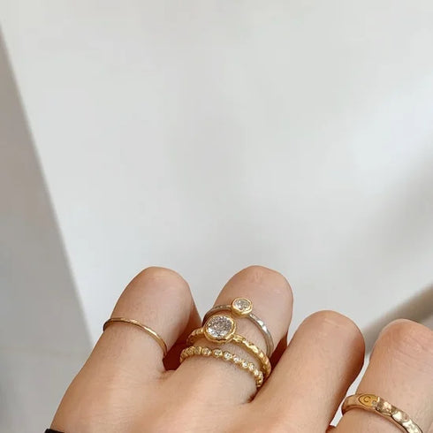 N°1 K18YG luxe diamond ring 0.7ct